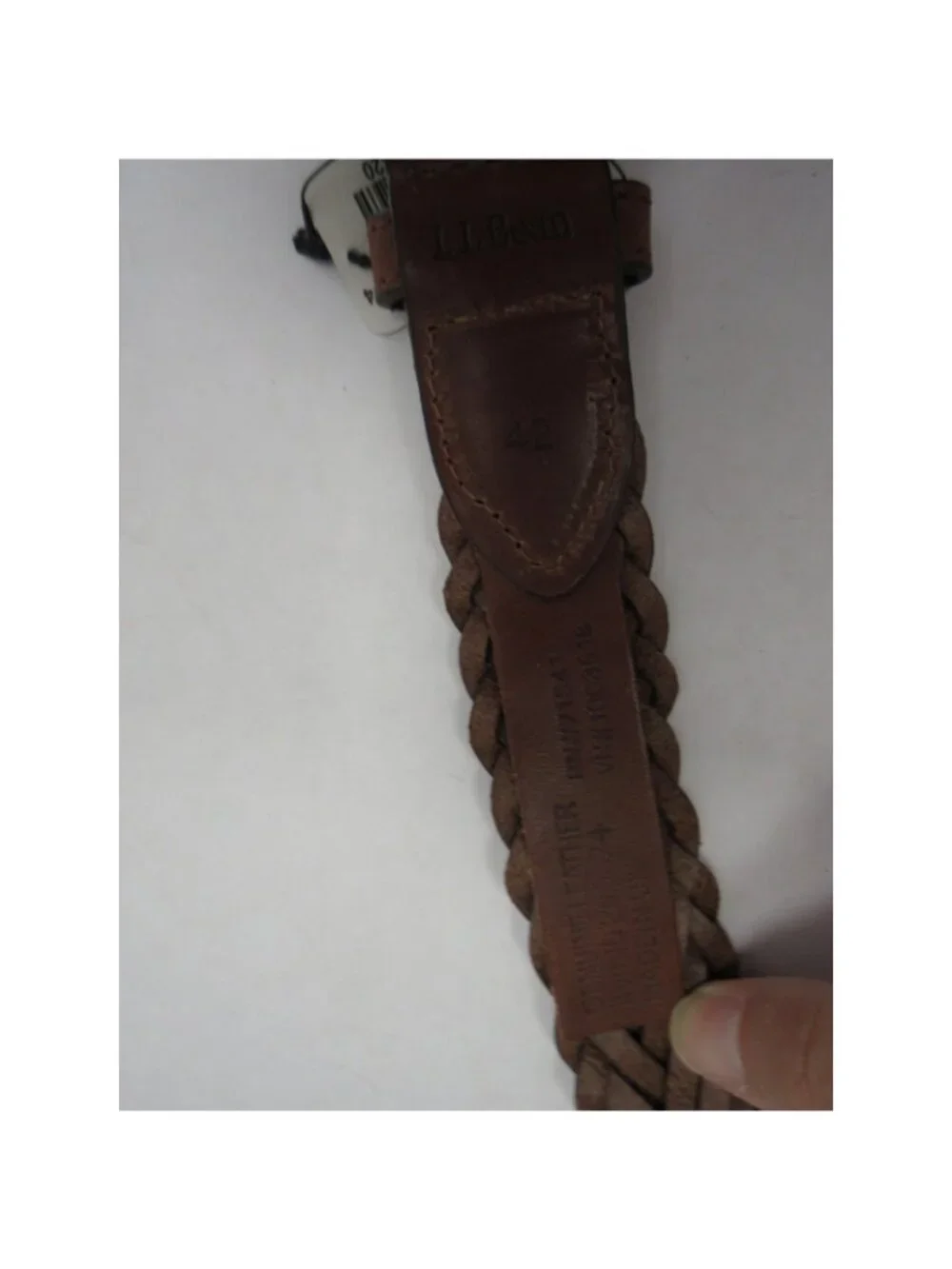 LL Bean Belt 42 Essential Genuine Leather Braided Deadstock NEW